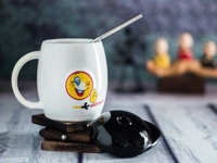  White Ceramic  Milk and Coffee  Mug For Gifting /   - White, Smiley